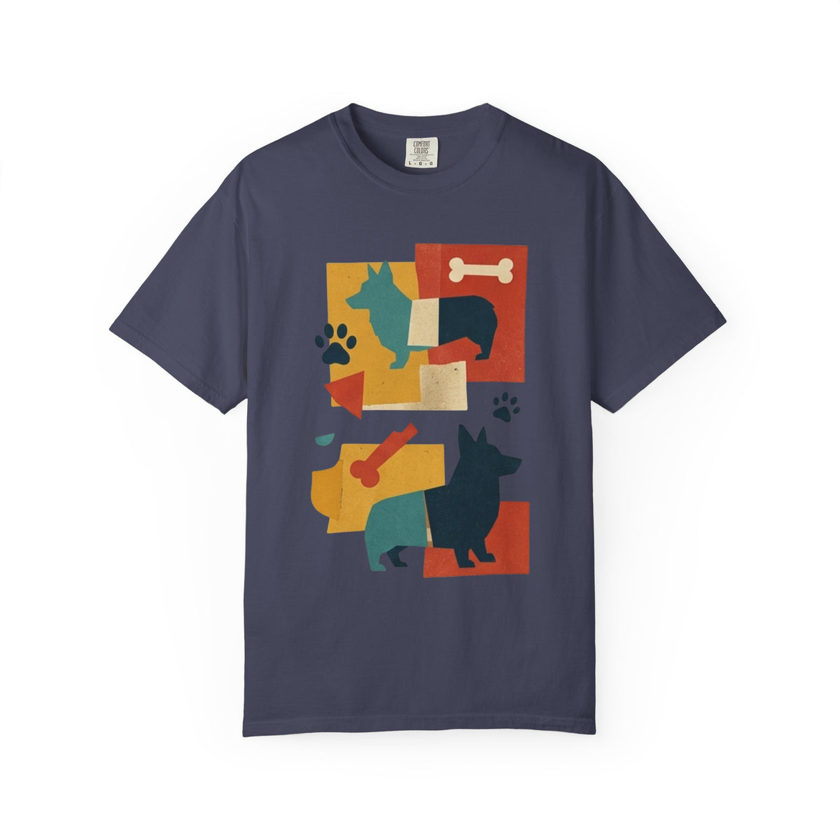 Color: Denim | Dogs and Bones Unisex Garment-Dyed Tee