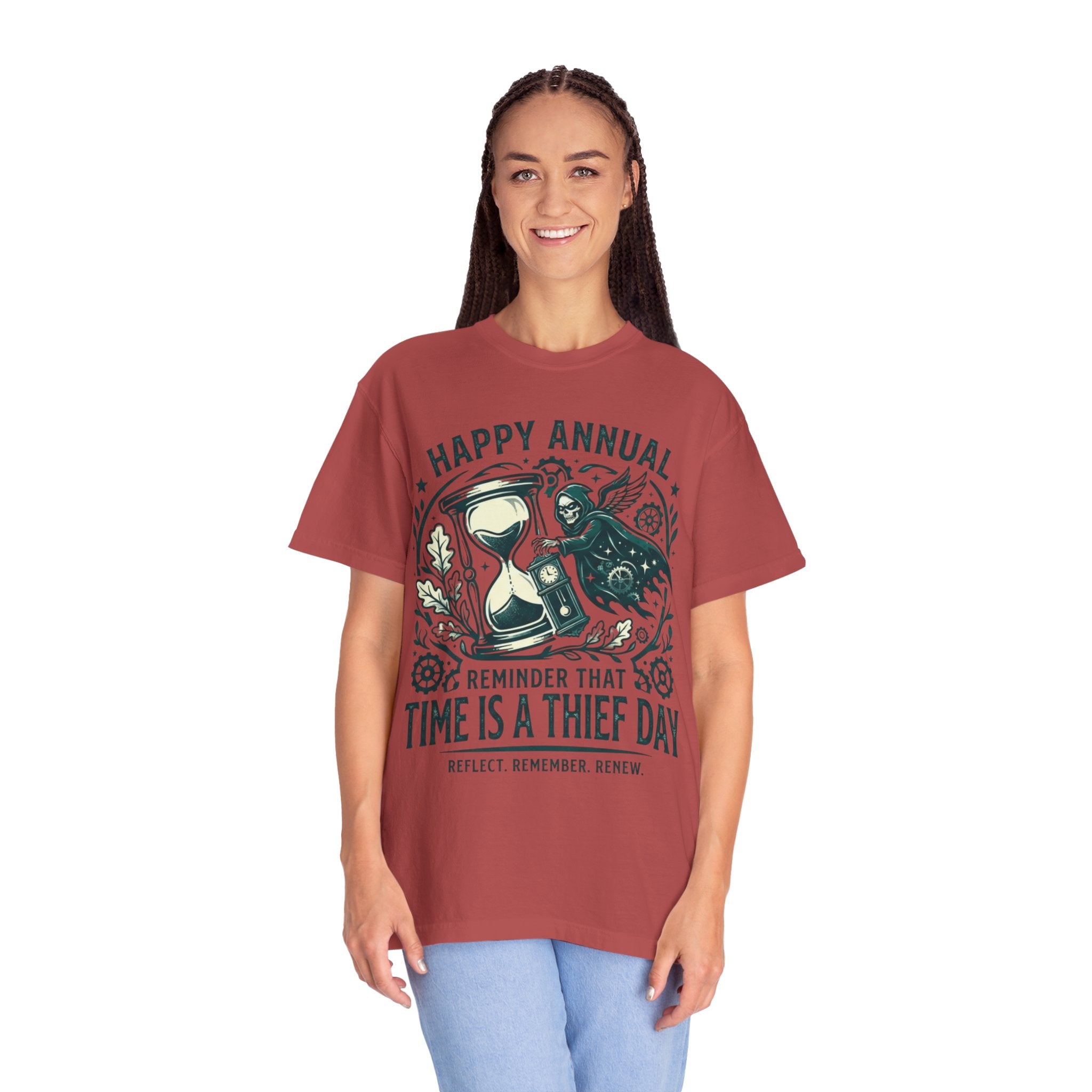"Time Is A Thief Day" Unisex Garment-Dyed Tee