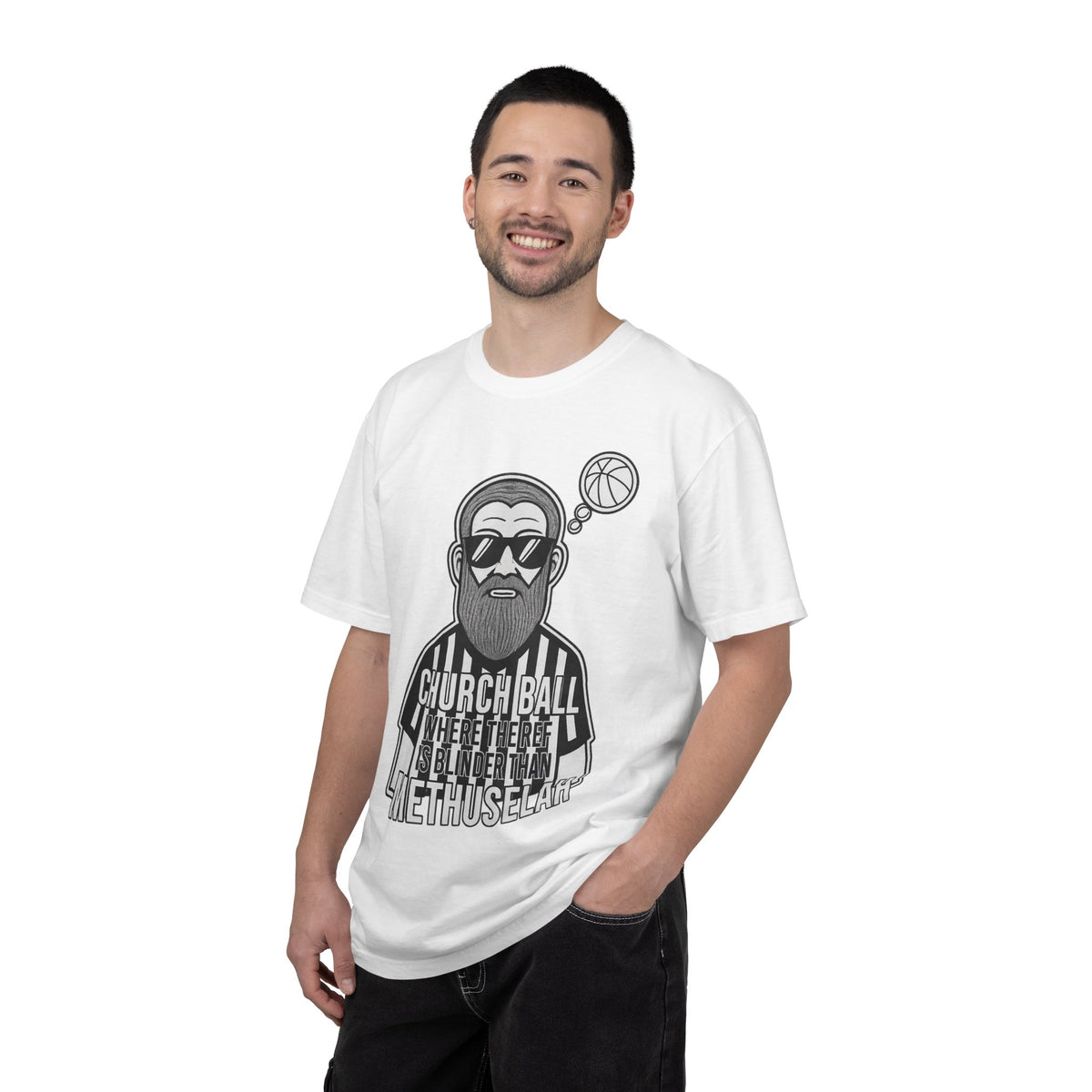 Color: White | Church Ball Methuselah Unisex Garment-Dyed T-shirt