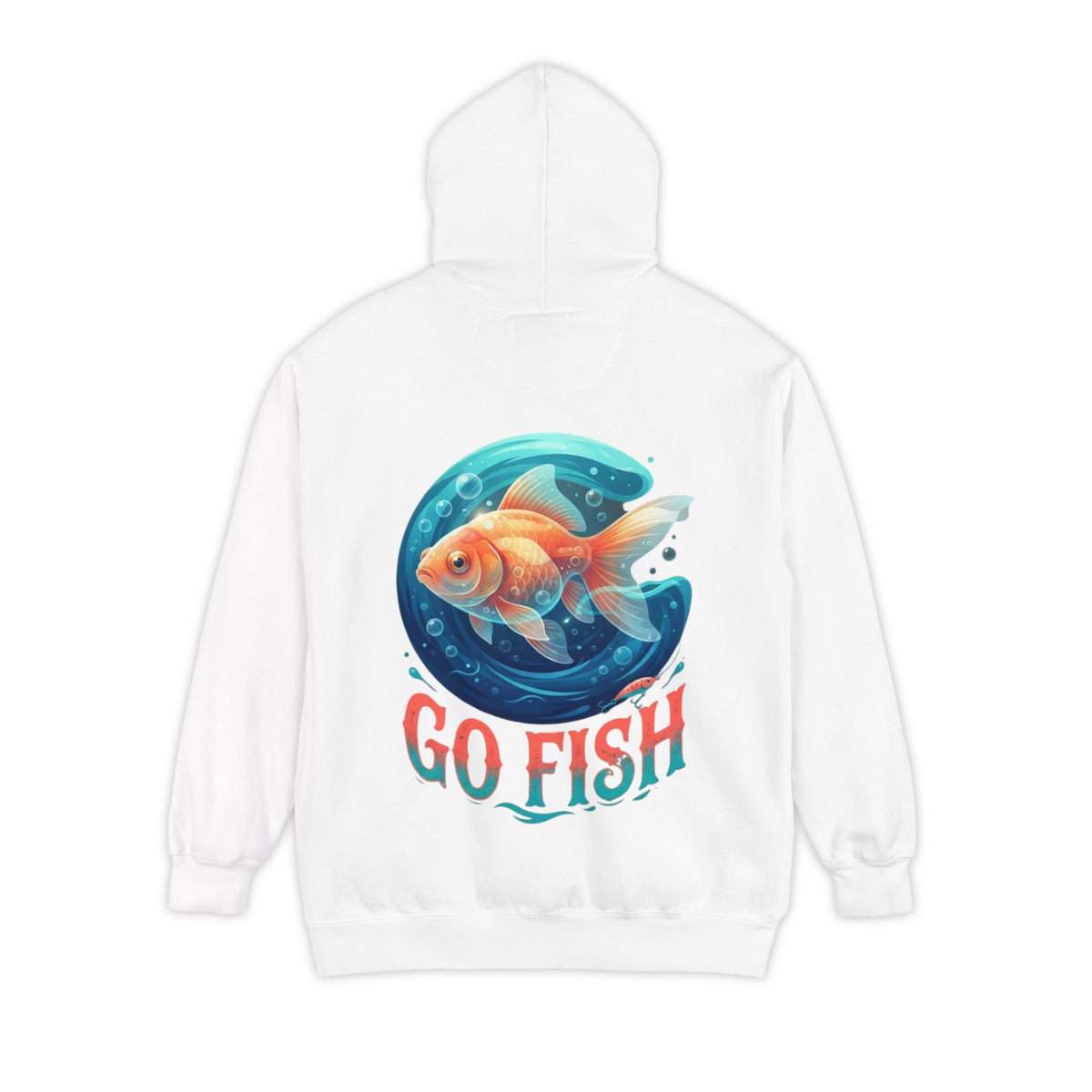 Color: White | Go Fish Garment-Dyed Hoodie