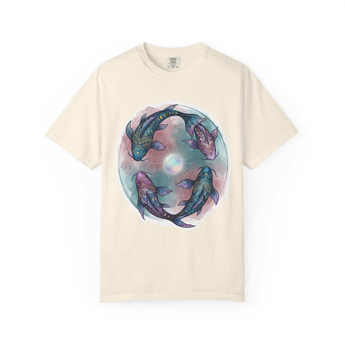 "Pisces The Infinite Fish" Unisex Garment-Dyed Tee