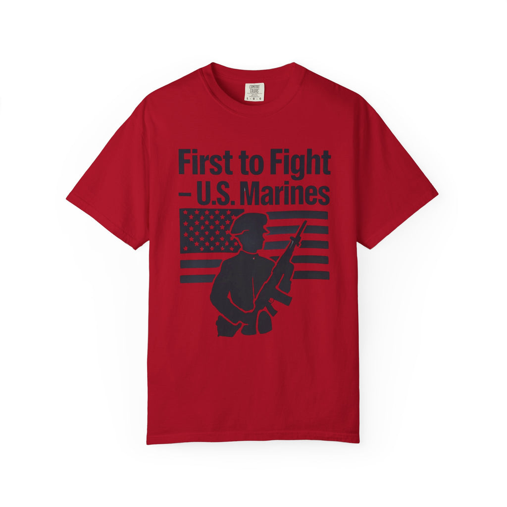 "First to Fight" Unisex Garment-Dyed T-shirt
