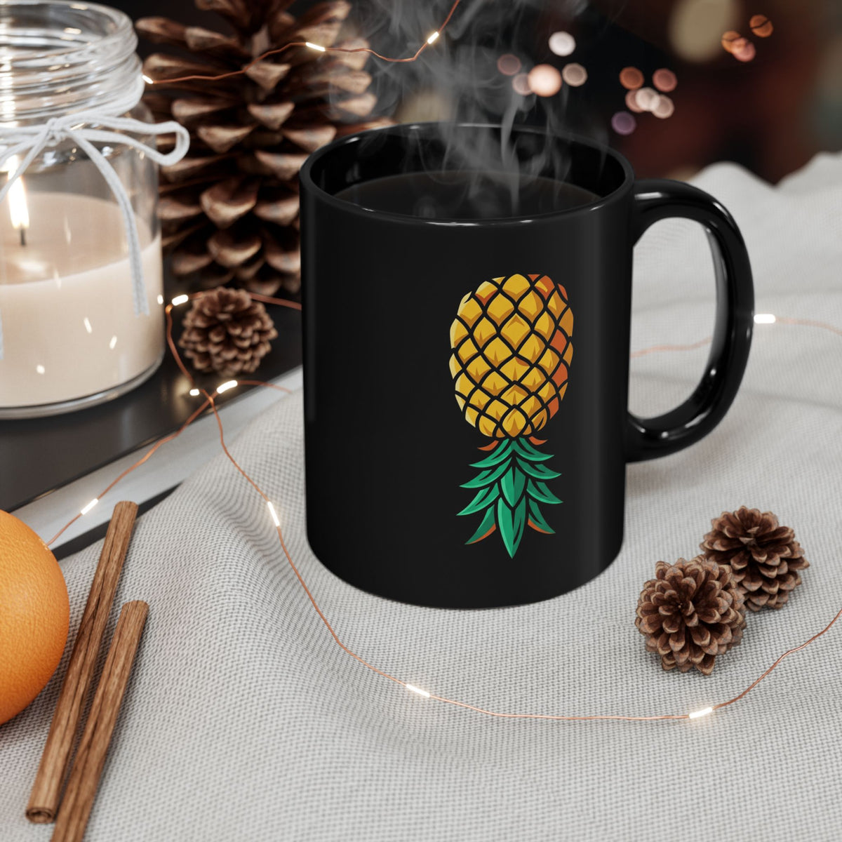 "Good Eating" Black Ceramic Mug — Graphic