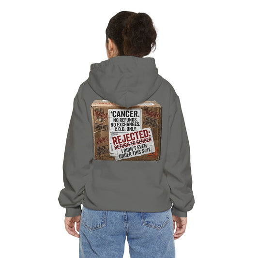 Color: Grey | Return to Sender: Cancer Edition | Garment-Dyed Hoodie — AttitudeShirts