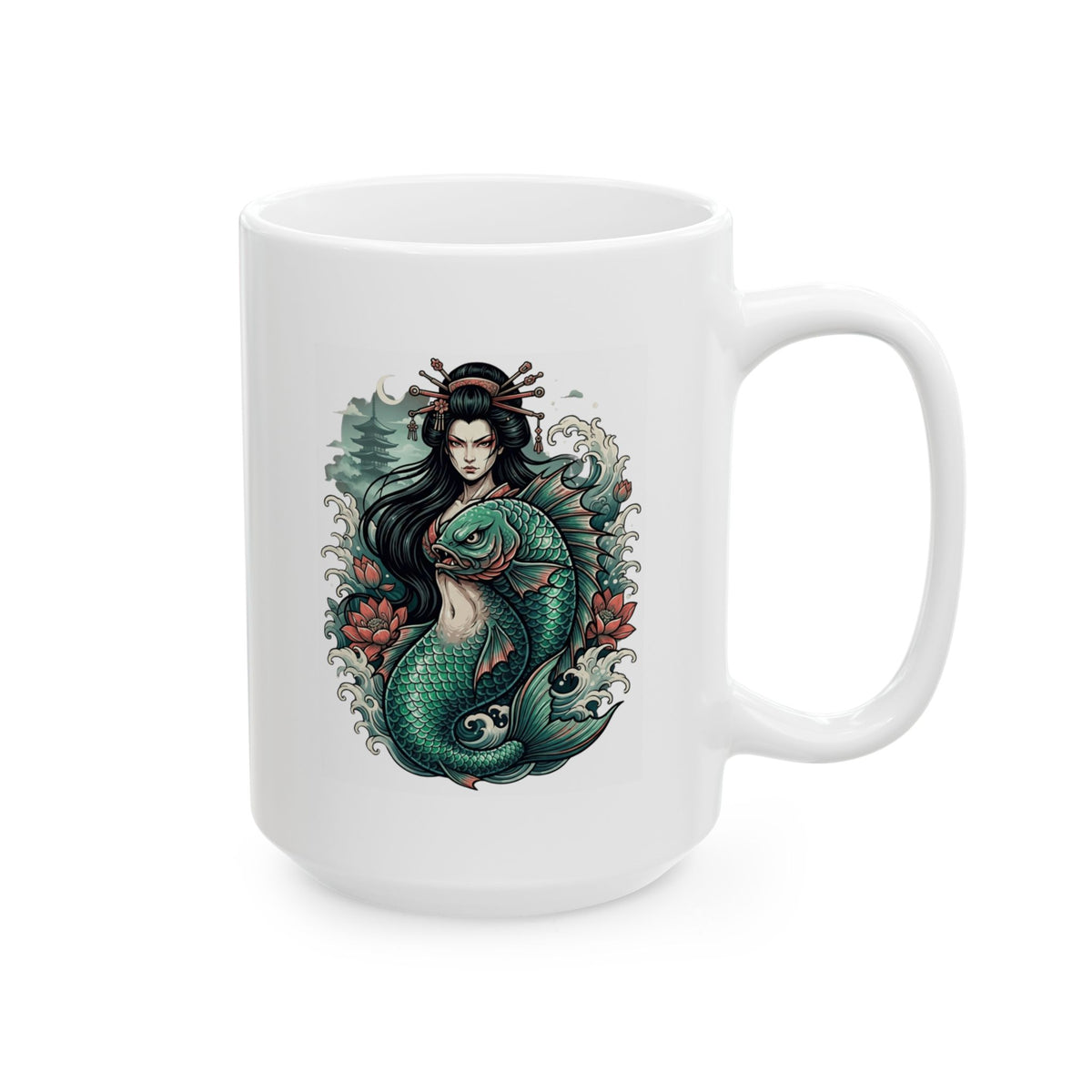 "Ningyo (Japanese Folklore)" White Ceramic Mug