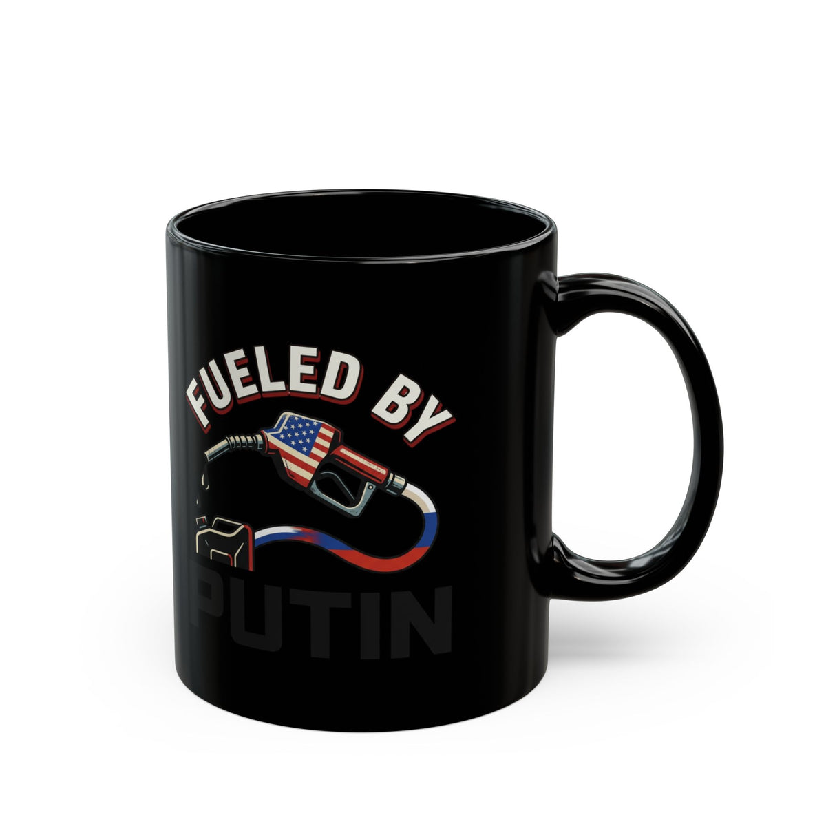 "Fueled By Putin" Black Ceramic Mug