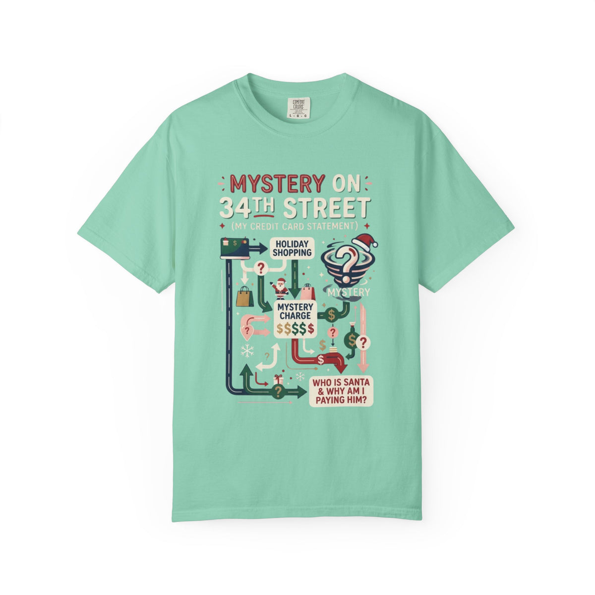 "Mystery On 34th Street" Unisex Garment-Dyed Tee