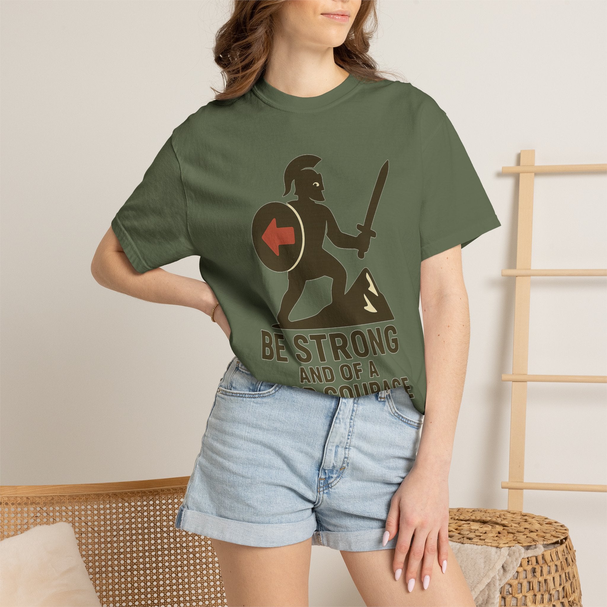 "Be Strong and of a Good Courage" Joshua 1:9 Unisex Garment-Dyed T-shirt