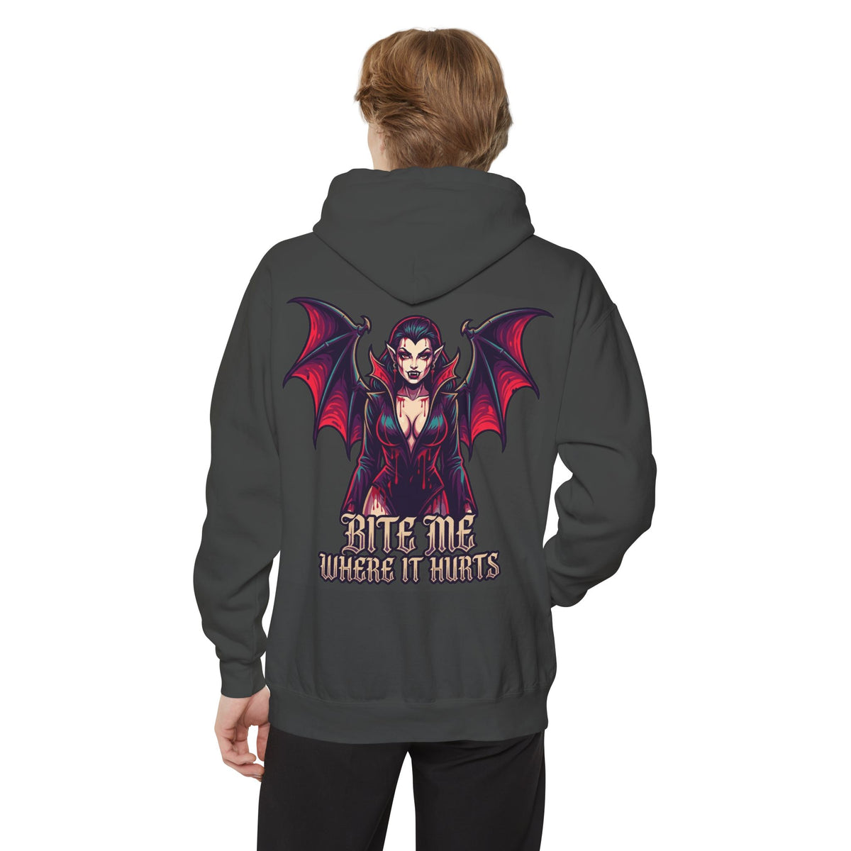 Color: Pepper | Bite Me Where It Hurts Garment-Dyed Hoodie