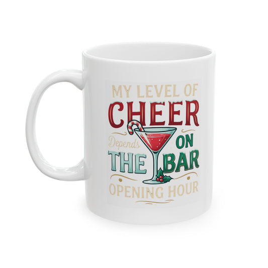 "Christmas Cheer" White Ceramic Mug
