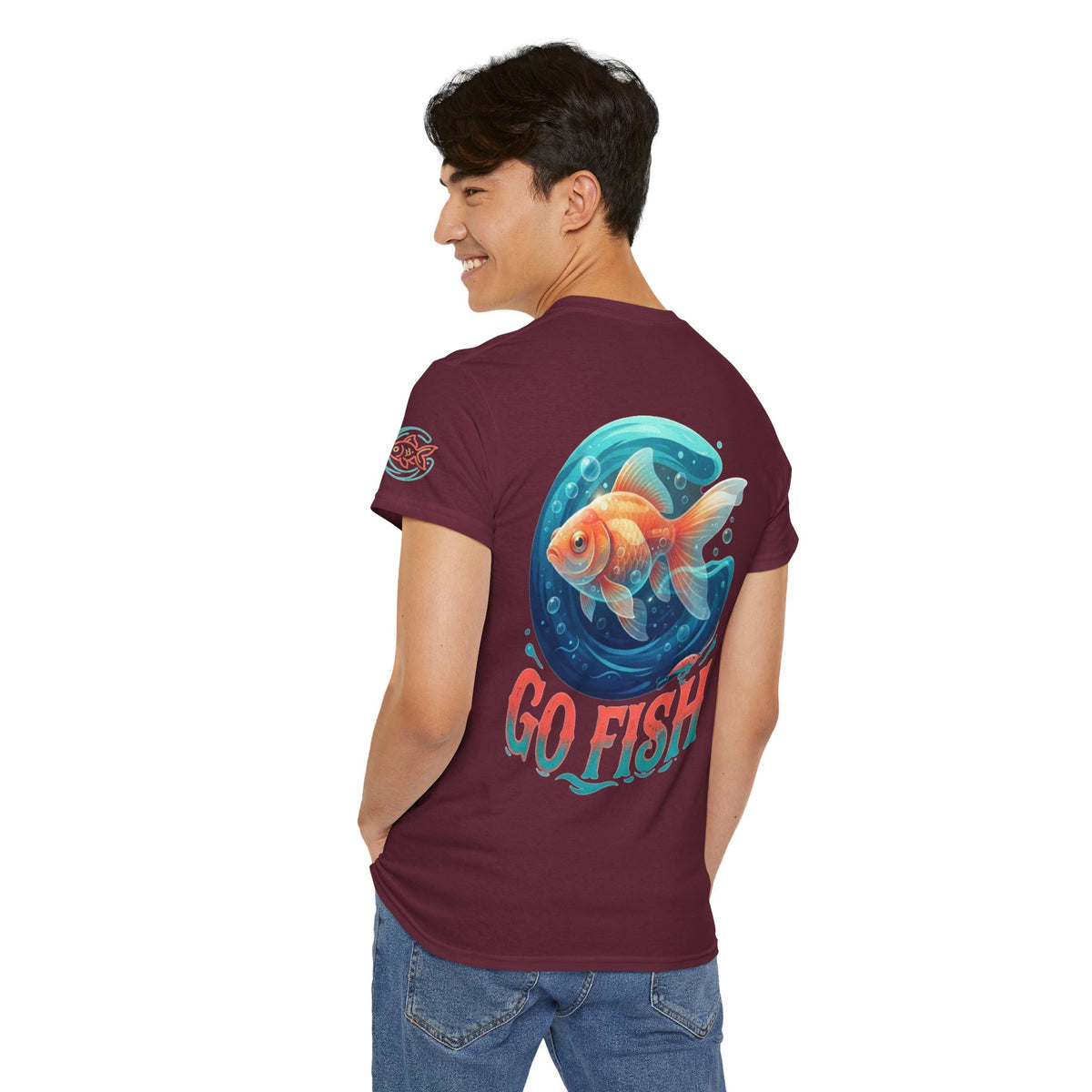 Color: Maroon | Go Fish Premium Graphic Tee