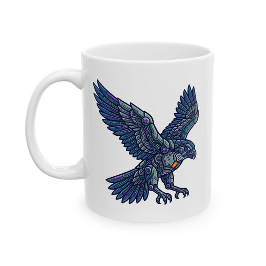 "Cyber Eagle" White Ceramic Mug