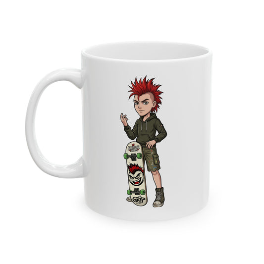 "Skater" White Ceramic Mug
