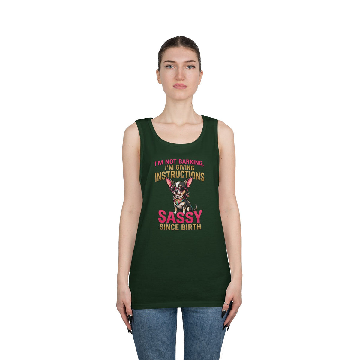 Color: Forest Green | Sassy Since Birth Tank Top