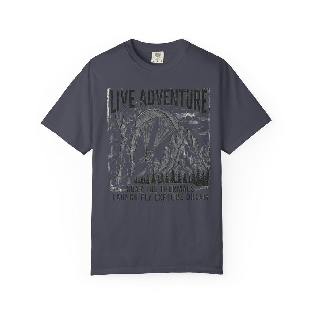 "Live Adventure - Soar the Thermals" Unisex Garment-Dyed Tee