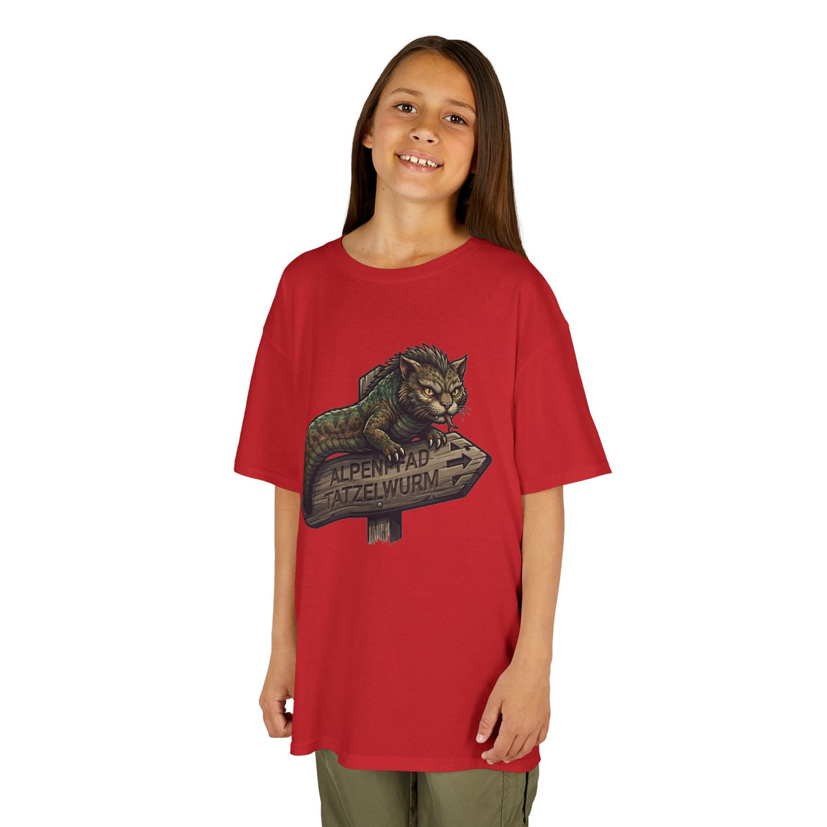 Color: Red | Tatzelwurm (Alpine Europe) Kids Tee