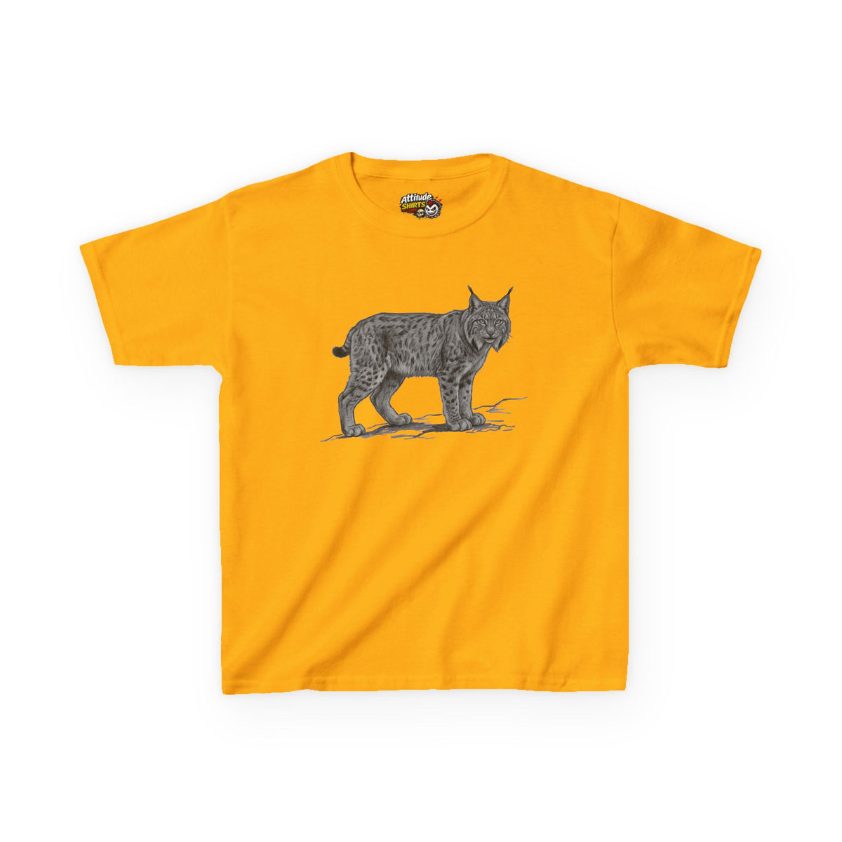 "Pencil Sketch Art Lynx" Kids Tee