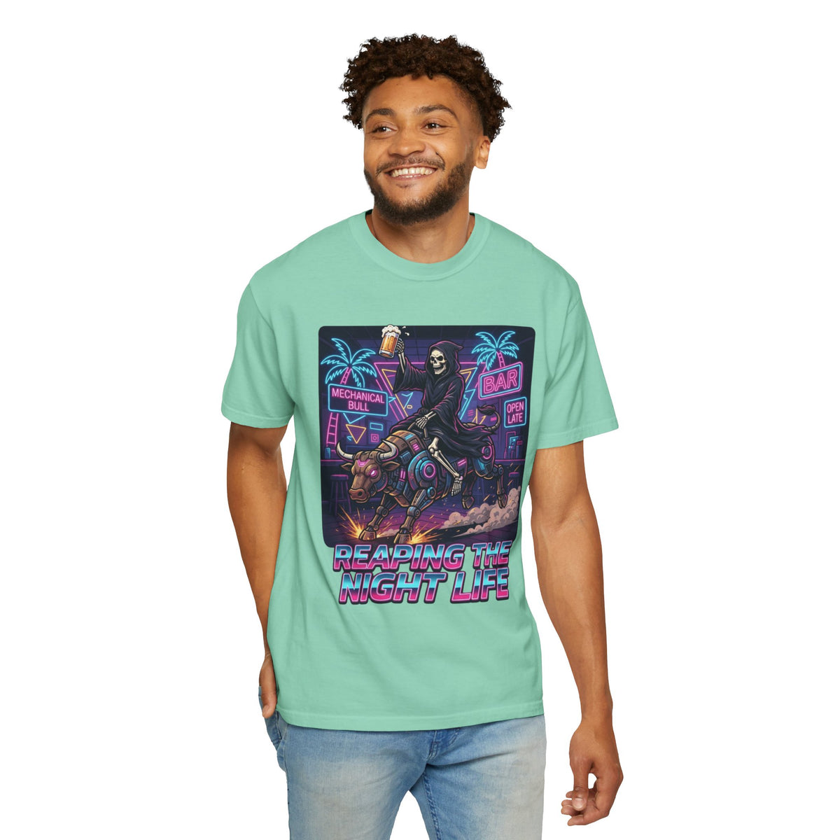 Color: Island Reef | Reaping the Night Life Unisex Garment-Dyed Tee