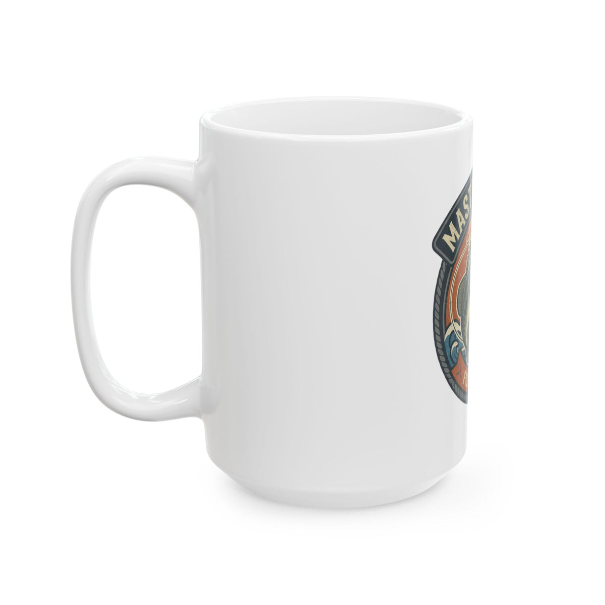 "Master Baiter" White Ceramic Mug — Graphic