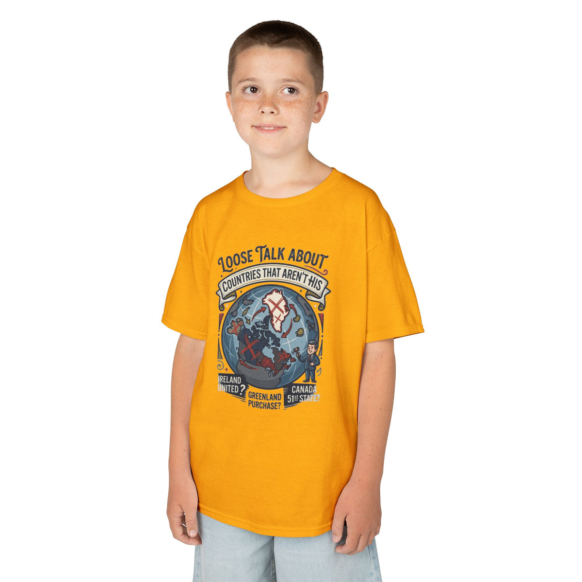 Color: Gold | Loose Talk About Countries That Aren't His Kids Tee