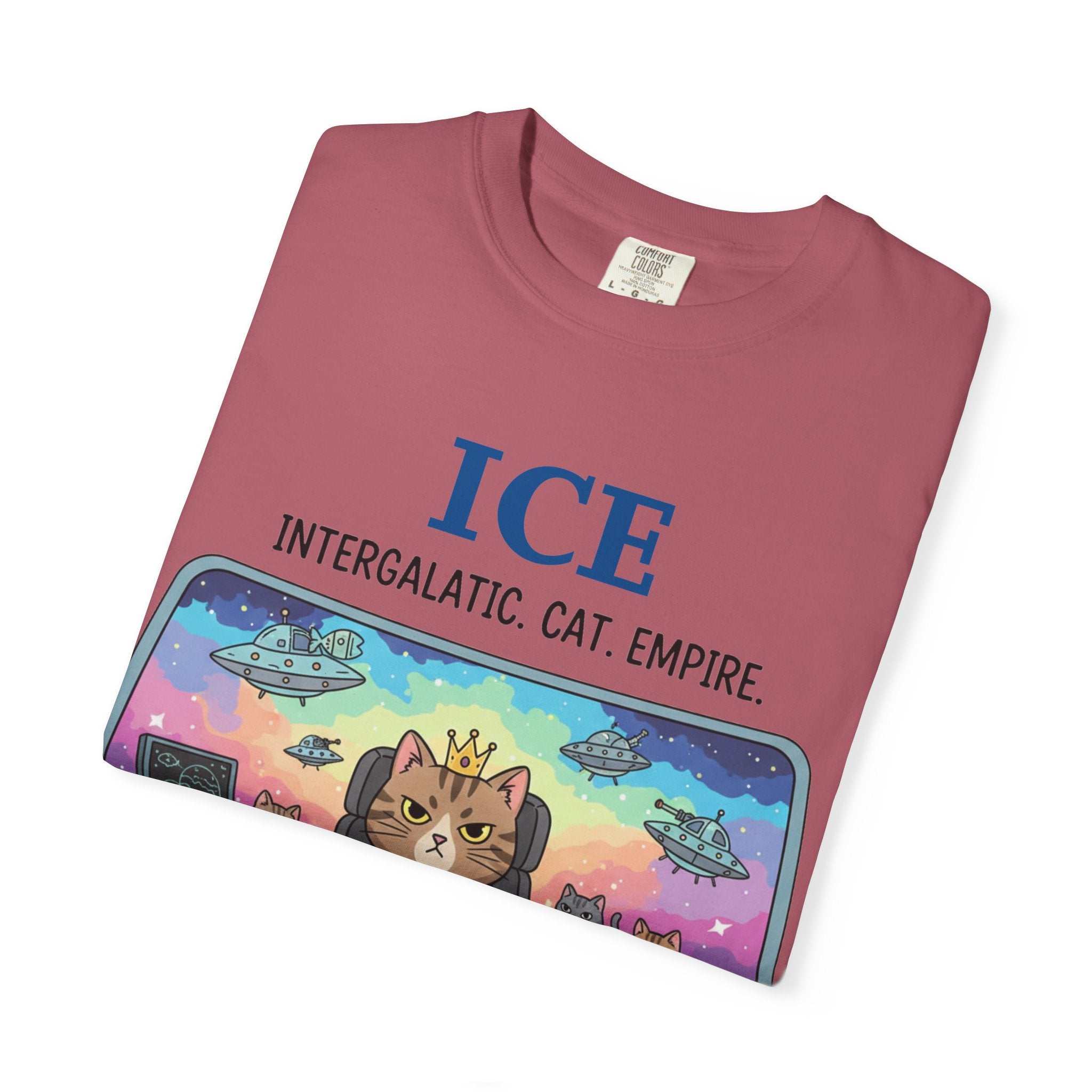 "ICE (Intergalactic Cat Empire)" Unisex Garment-Dyed T-shirt