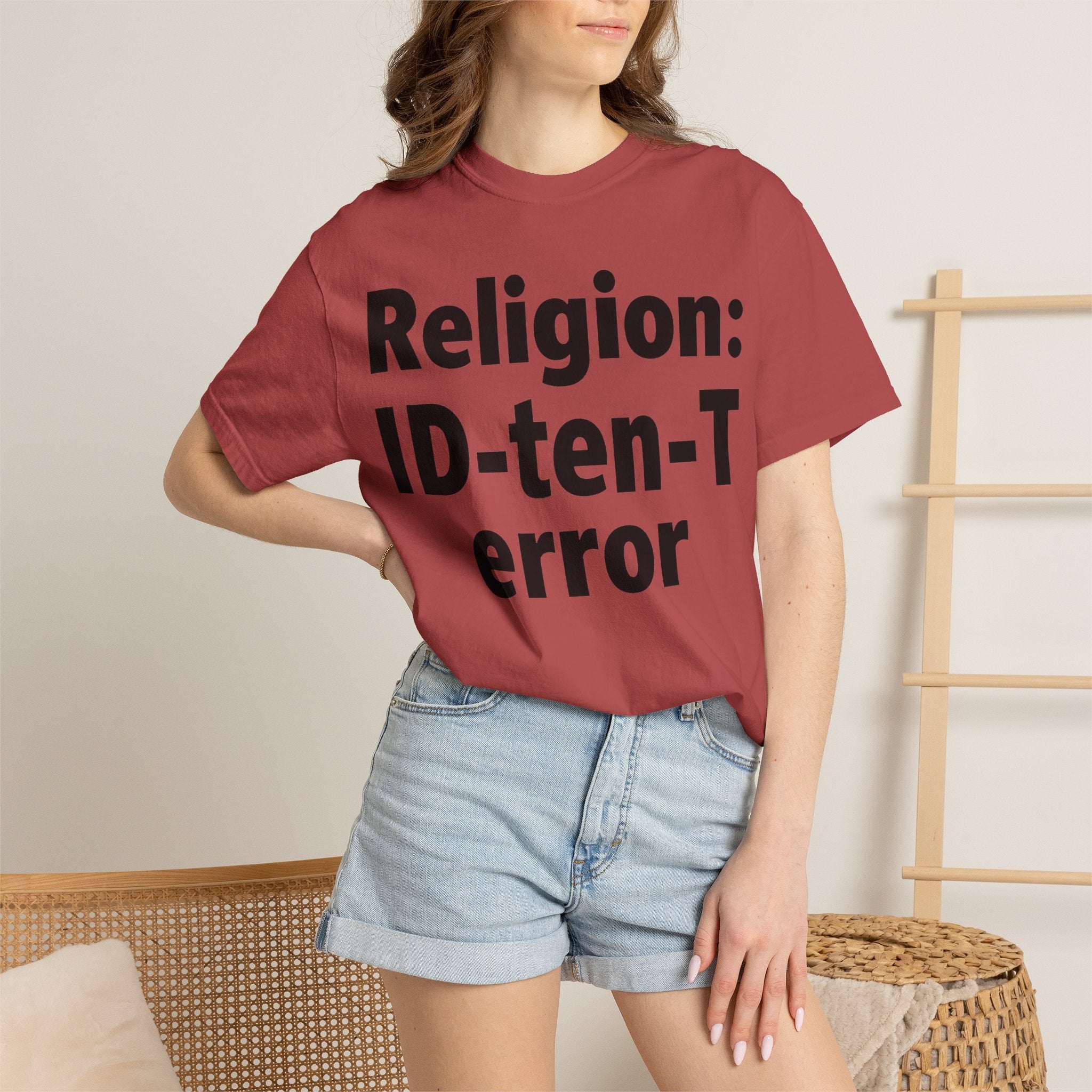 "Religion: ID-10-T Error" Unisex Garment-Dyed T-shirt