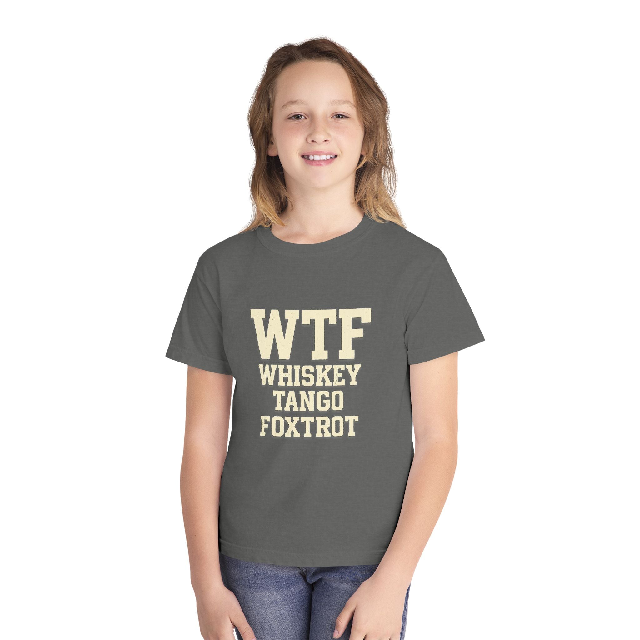 Whisky Tango Foxtrot - WTF Decoded | Youth Tee — AttitudeShirts