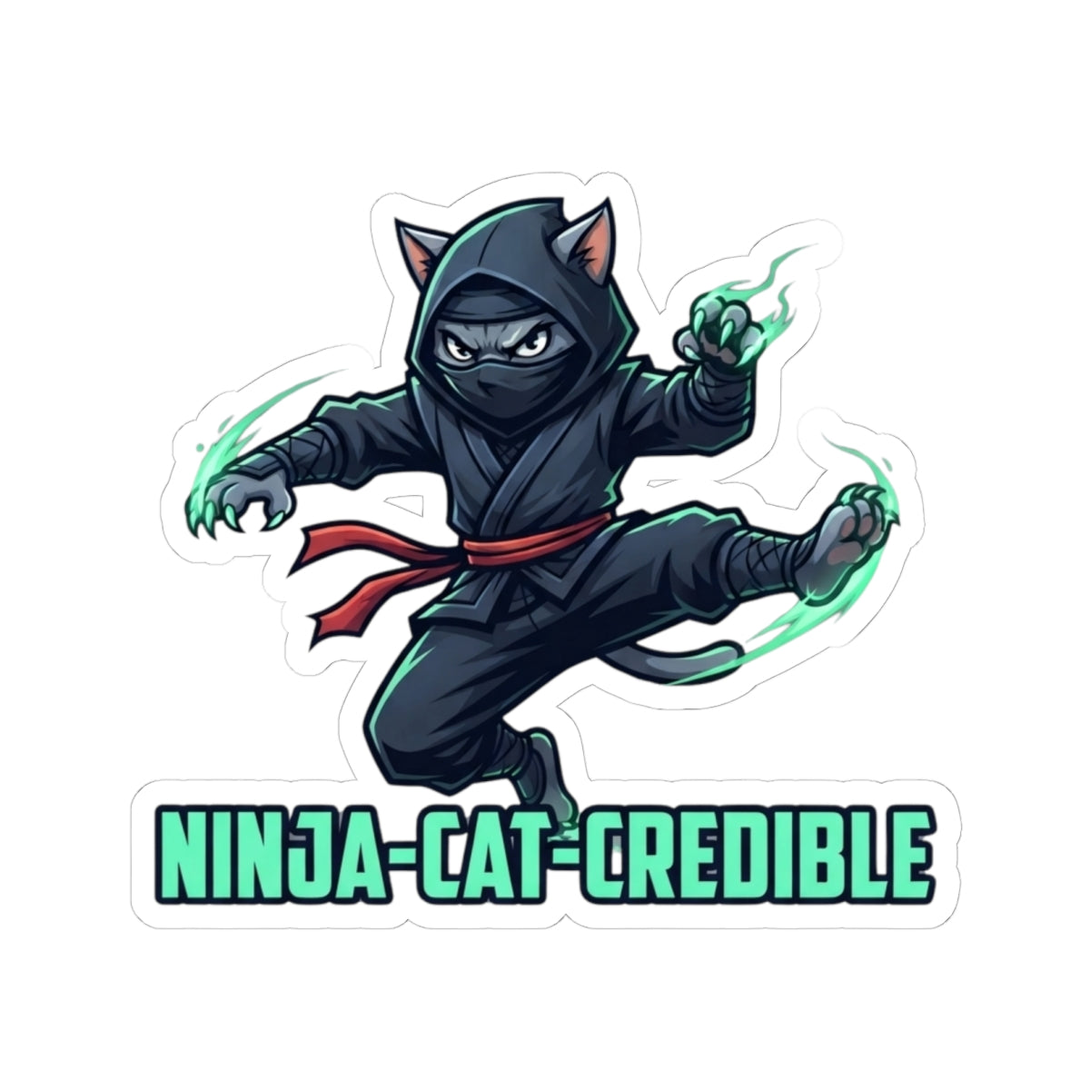 "Ninja Cat Credible" Sticker — Main