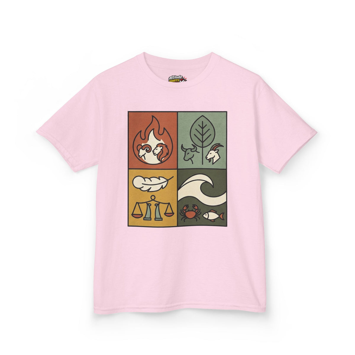 "Four Elements- Fire, Earth, Air, Water" Kids Tee
