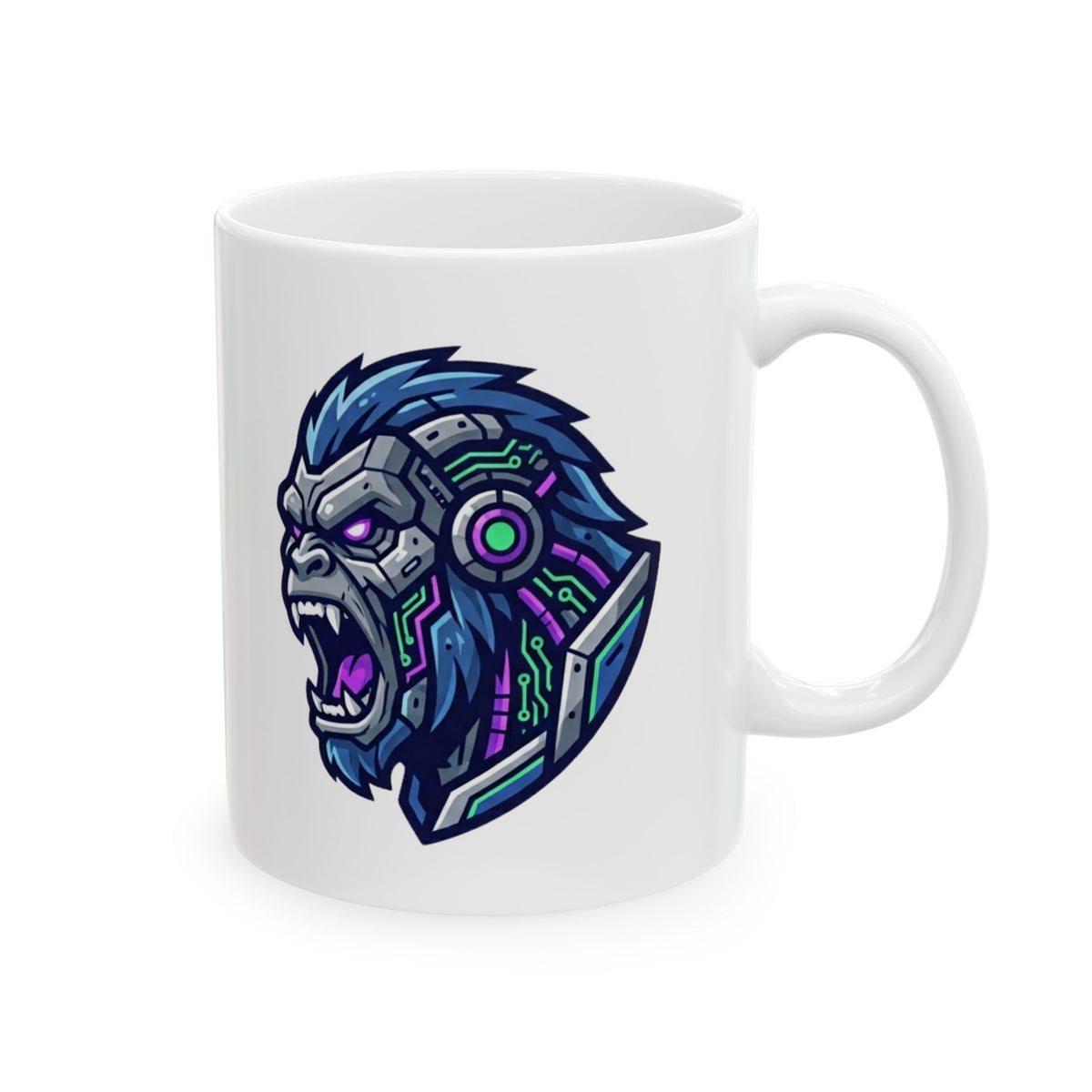 "Cyber Bigfoot" White Ceramic Mug — Graphic