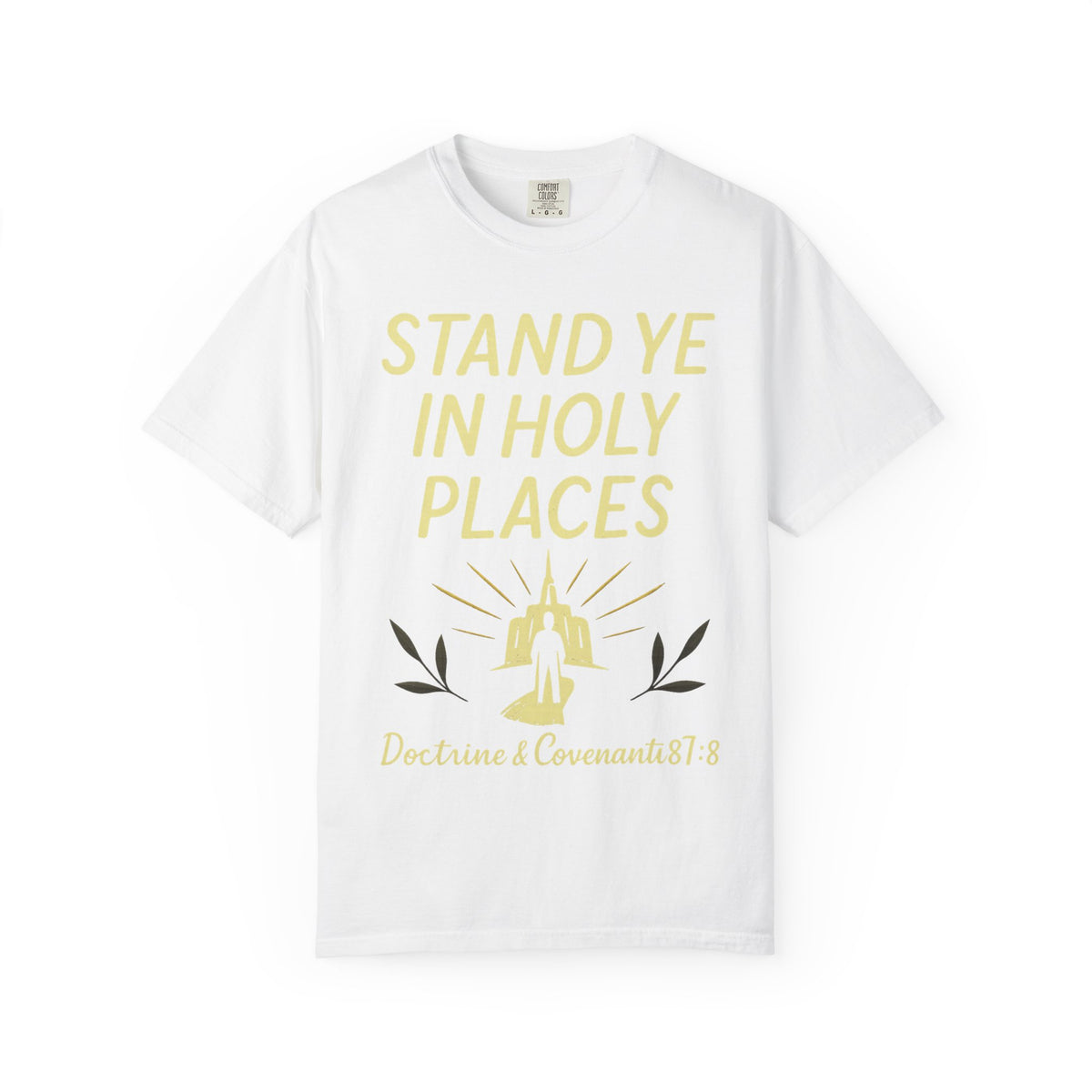 Color: White | Stand in Holy Places Unisex Garment-Dyed T-shirt