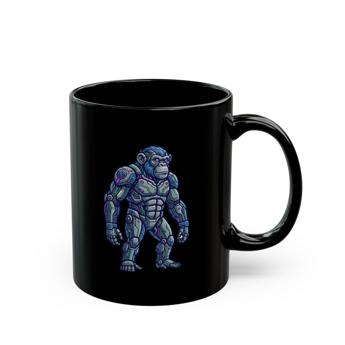 "Cyber Chimp" Black Ceramic Mug