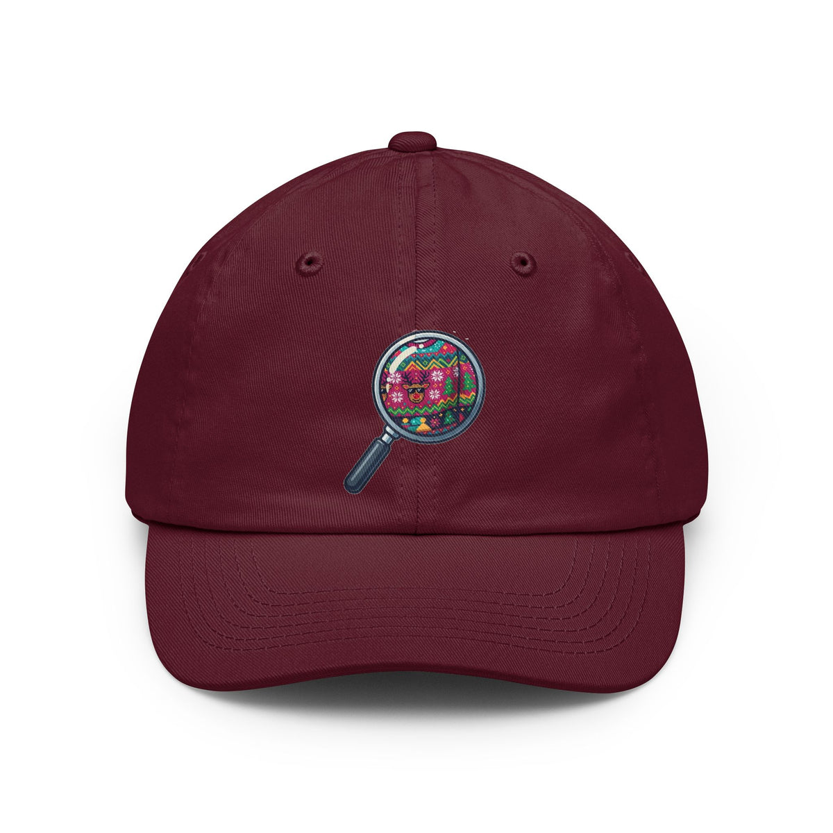 Color: Maroon | Ugly Sweater Dad Hat — Graphic