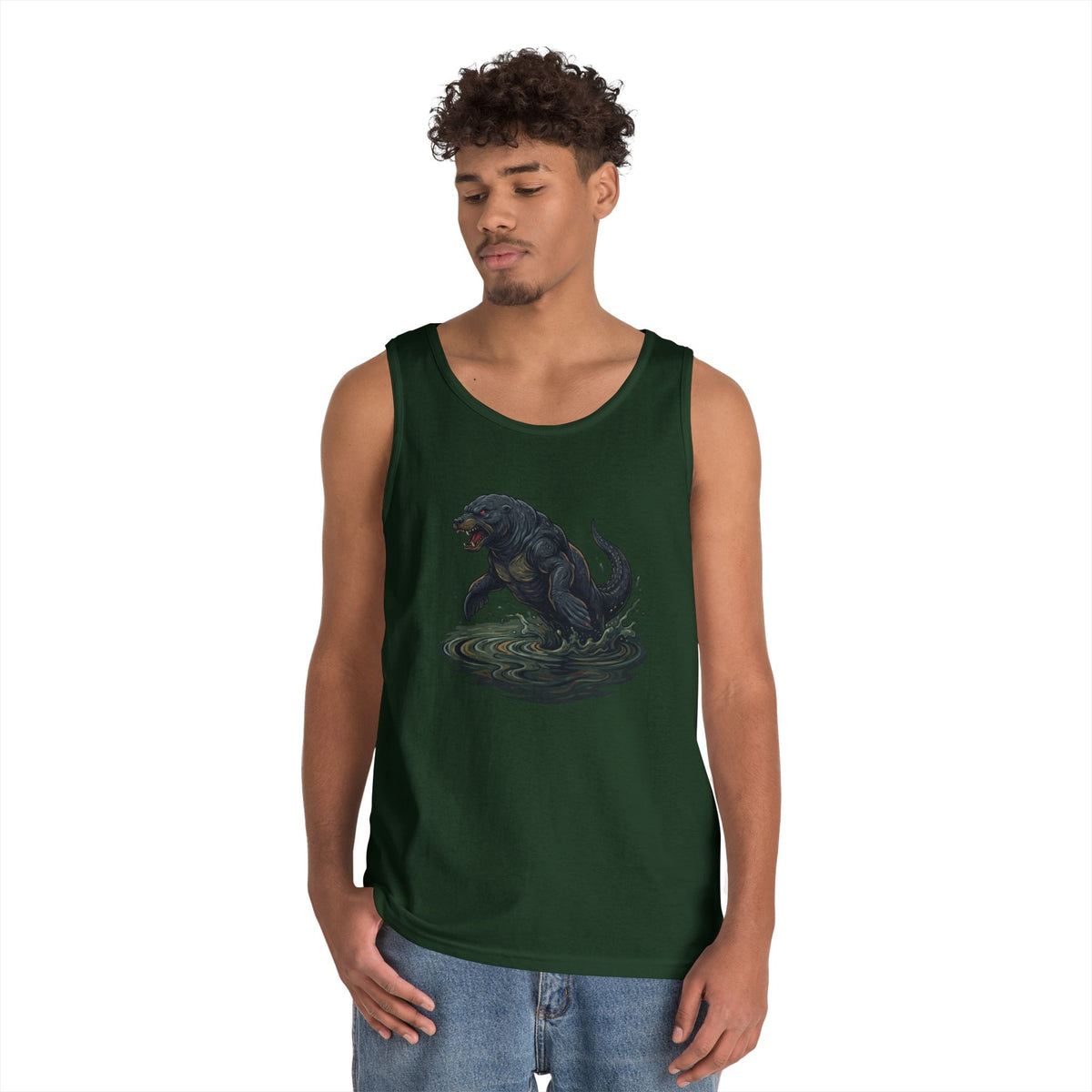 Color: Forest Green | Bunyip (Australian Aboriginal Mythology) Tank Top