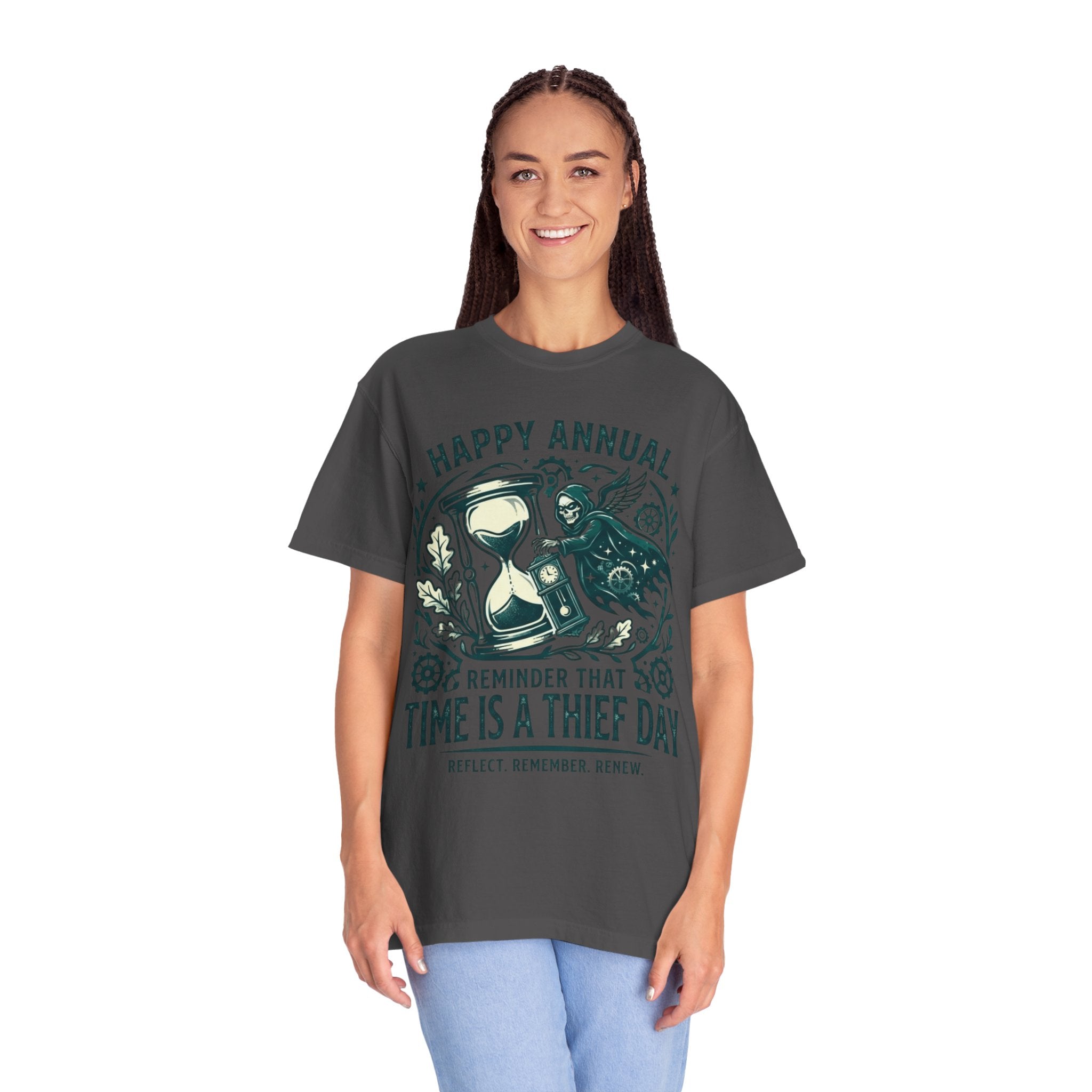 "Time Is A Thief Day" Unisex Garment-Dyed Tee