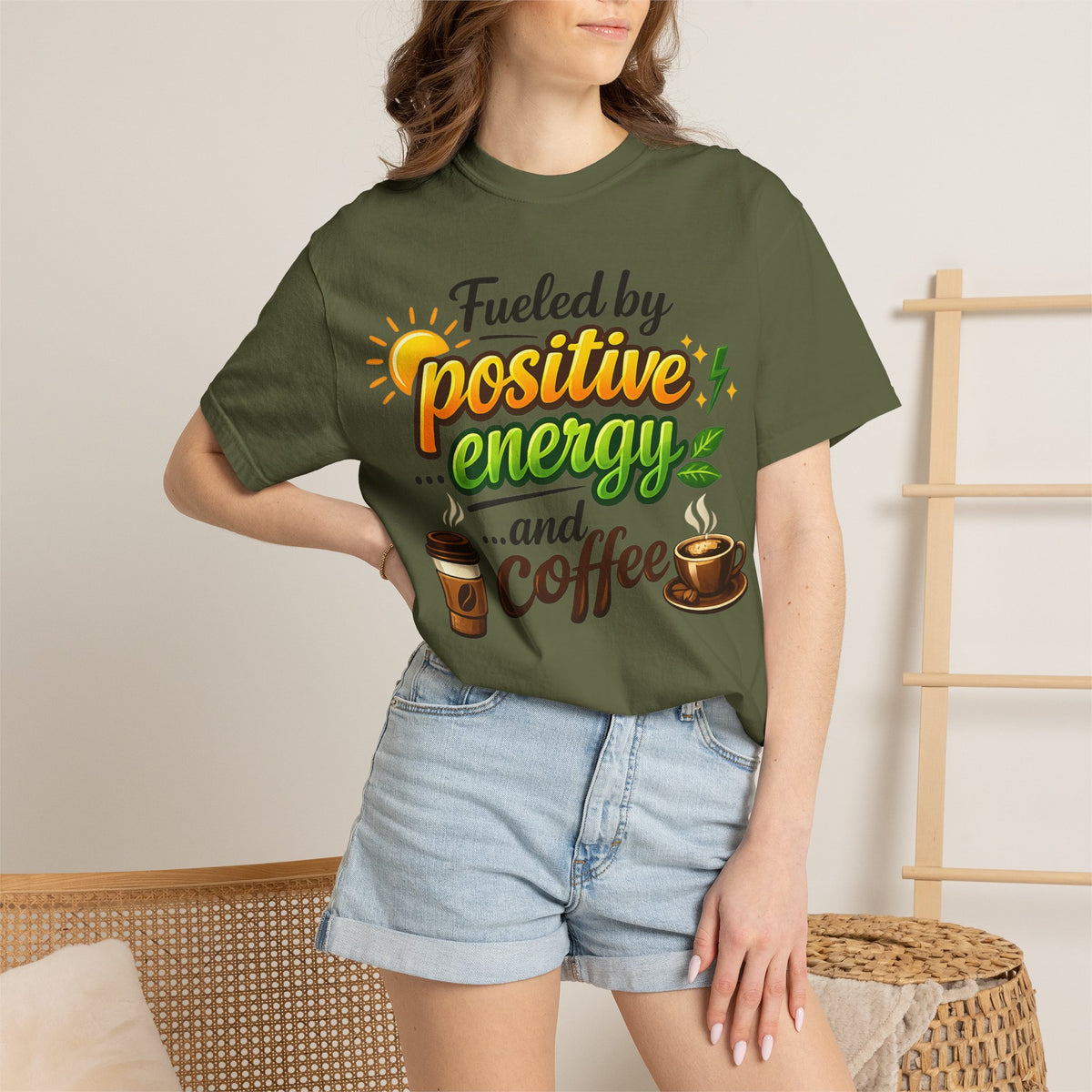 Color: Hemp | The High-Voltage Morning Routine Unisex Garment-Dyed T-shirt