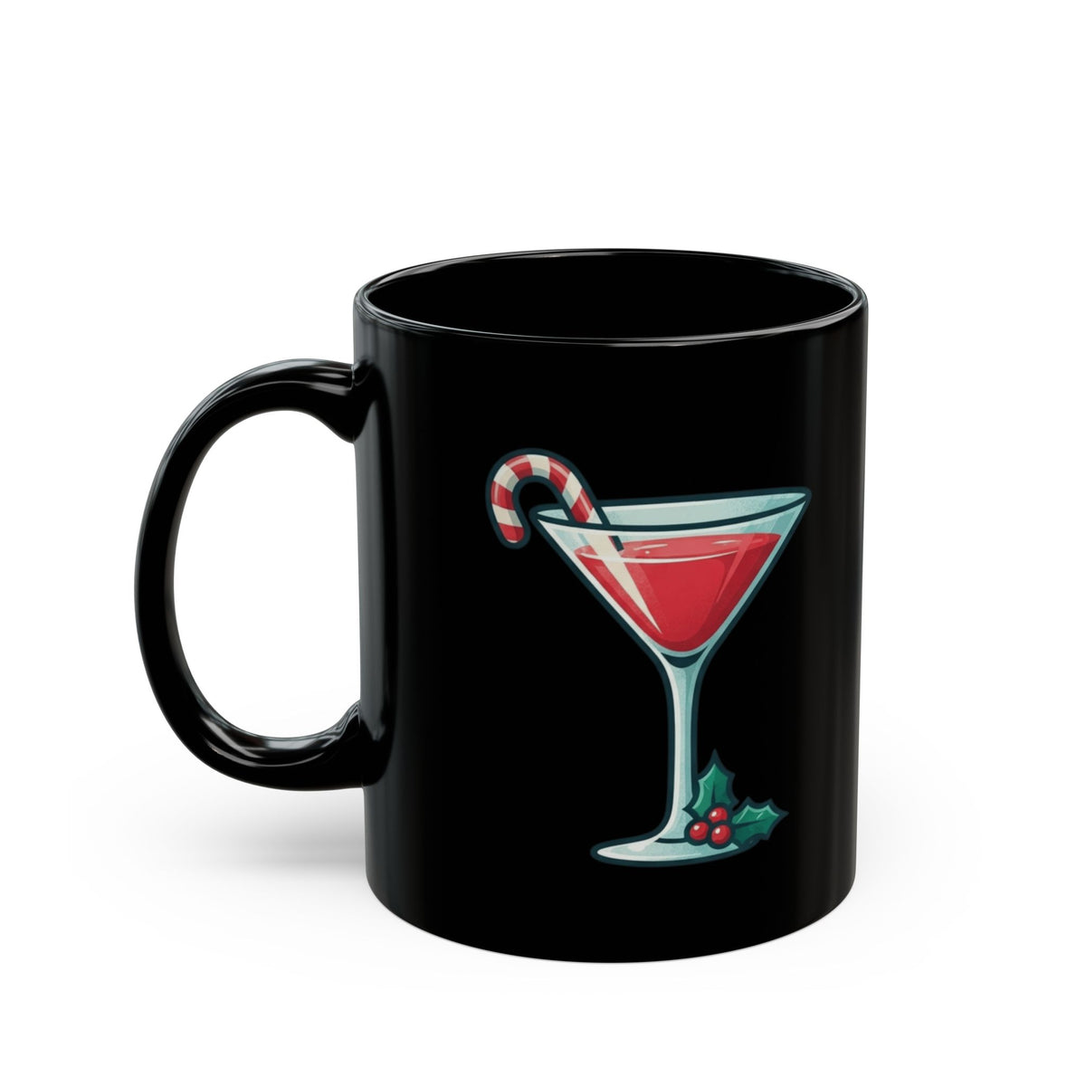 "Christmas Cheer" Black Ceramic Mug — Graphic
