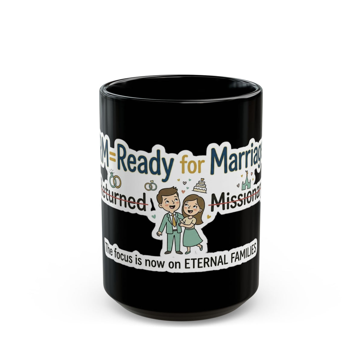 "RM=Ready for Marriage" Black Ceramic Mug