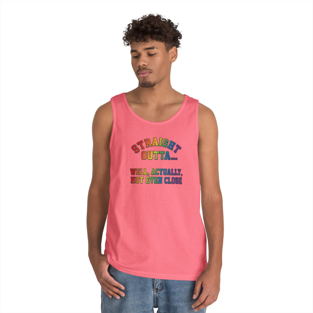 Color: Safety Pink | Straight Outta Not Even Tank Top