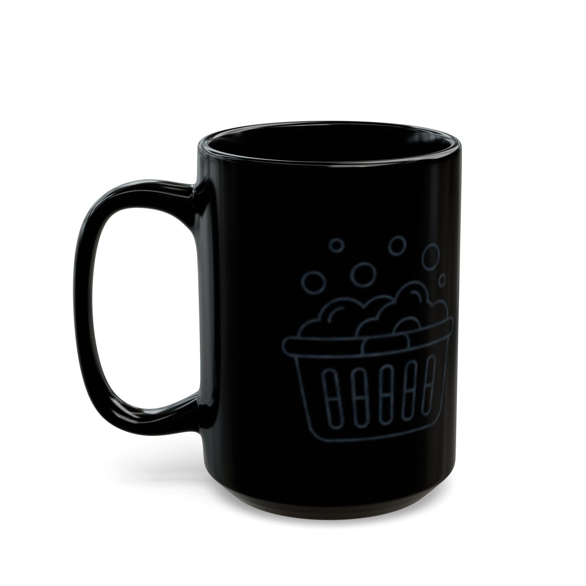 "Mental Health Day - Laundry Edition" Black Ceramic Mug — Graphic