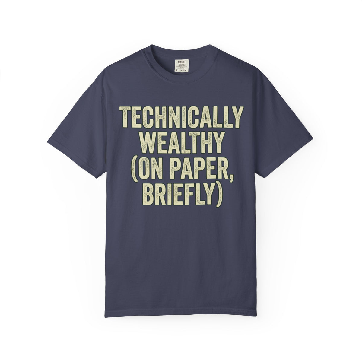 Color: Denim | Technically Wealthy Unisex Garment-Dyed Tee
