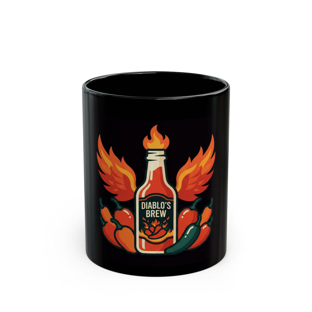 "Burns Coming Out" Black Ceramic Mug — Graphic