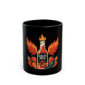 "Burns Coming Out" Black Ceramic Mug — Graphic