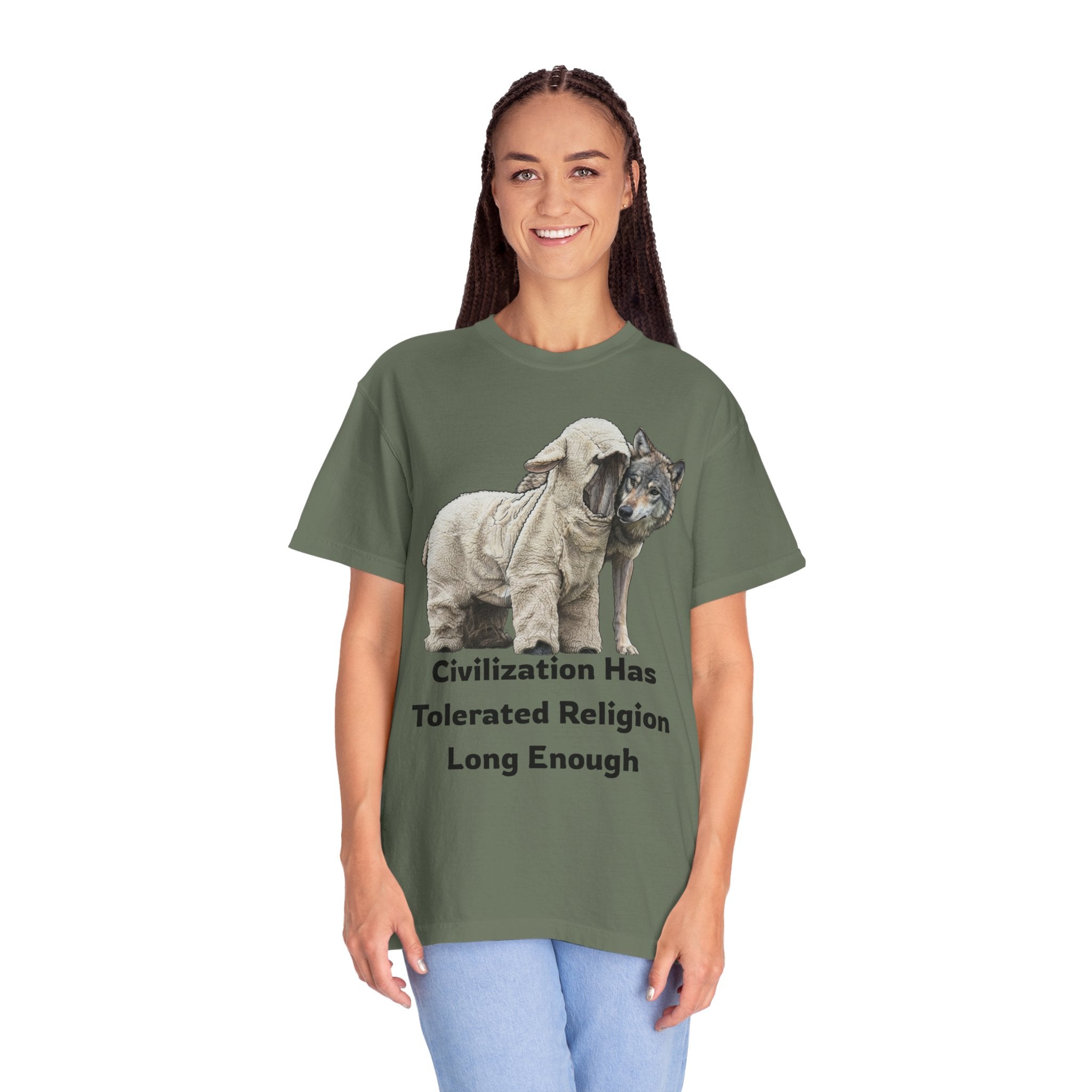 "Civilization Tolerated Religion" Unisex Garment-Dyed Tee