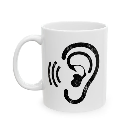 "I'm Only Smiling Because You're Not Listening" White Ceramic Mug — Graphic
