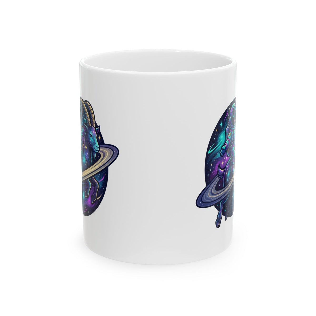 "Space Explorer Capricorn" White Ceramic Mug
