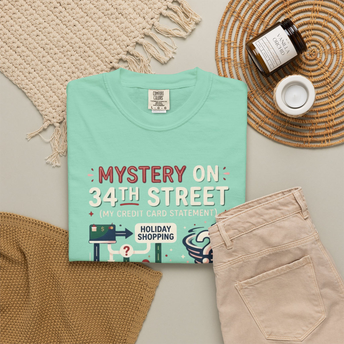 "Mystery On 34th Street" Unisex Garment-Dyed Tee