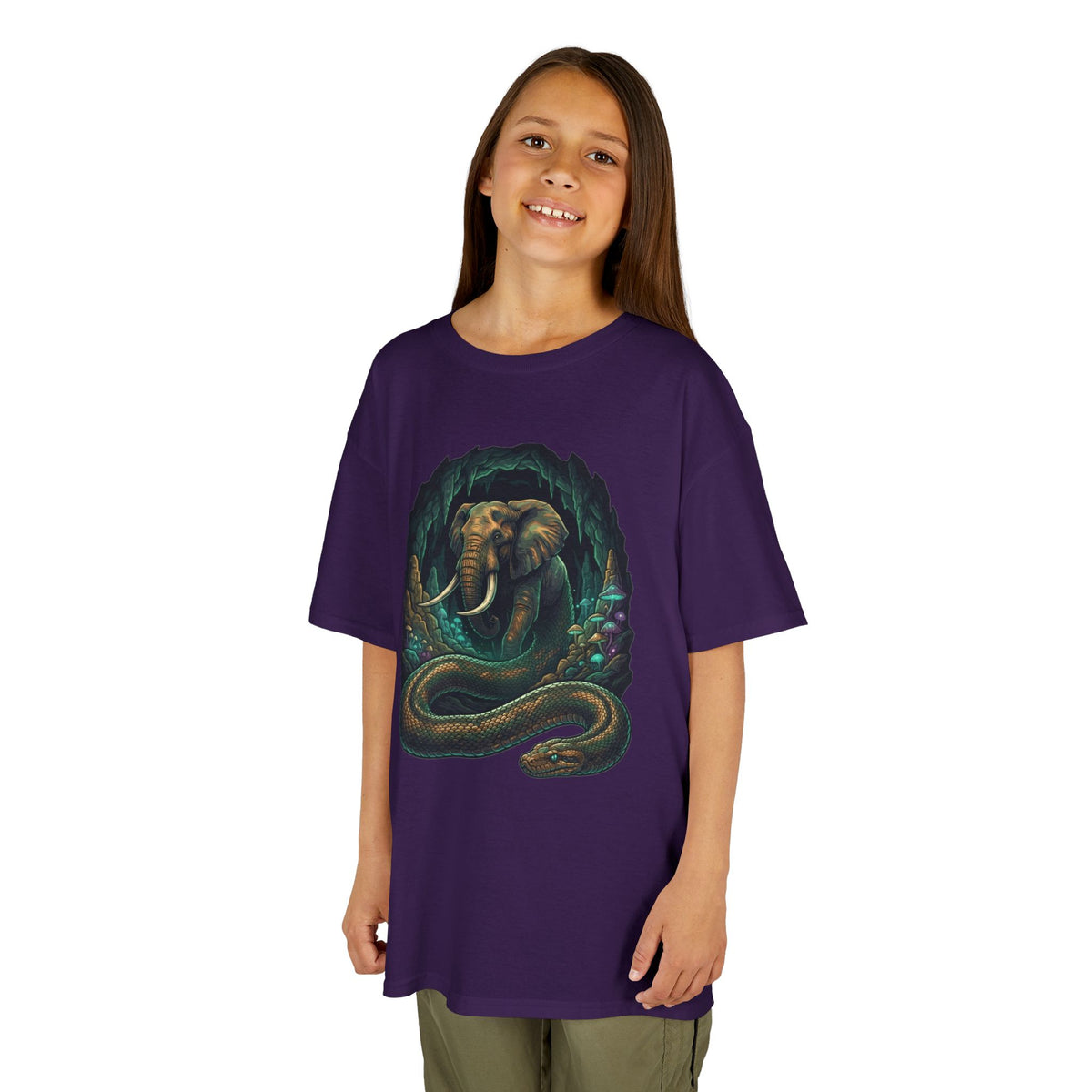 Color: Purple | Grootslang (South African Mythology) Kids Tee