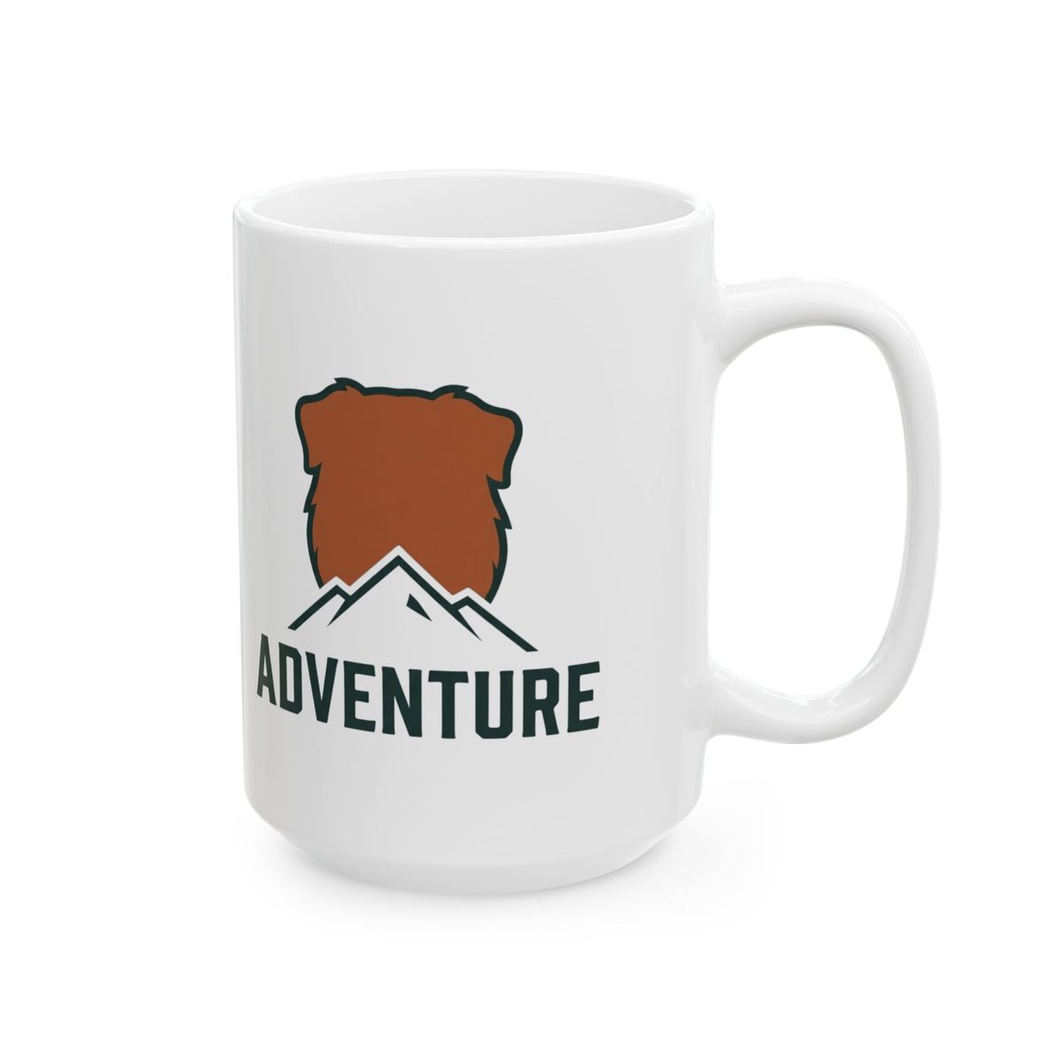 "Adventure Dog" White Ceramic Mug — Graphic