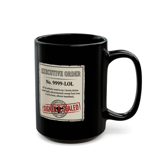 "Irony Free" Black Ceramic Mug